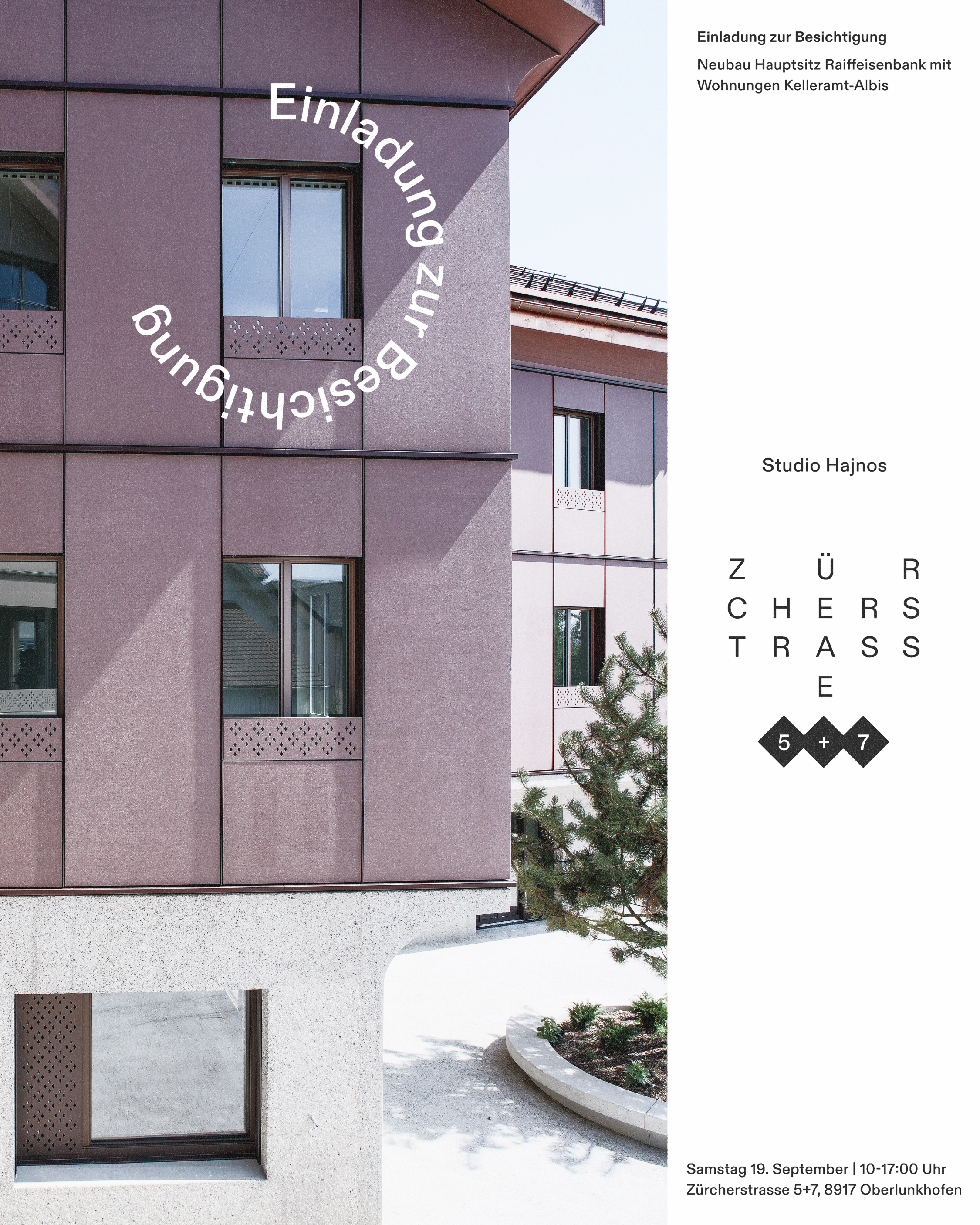 EINLADUNG ZUR BESICHTIGUNG

NEUBAU HAUPTSITZ RAIFFEISENBANK MIT WOHNUNGEN KELLER...
